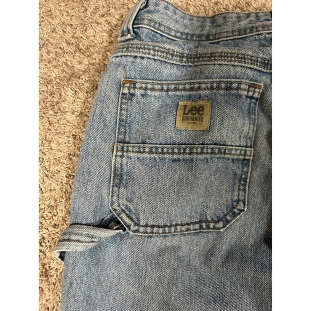 Y2K Vintage Lee Carpenter Jeans Women Distressed Raw Hem Light Wash Crop Pants 6 - Picture 3 of 8